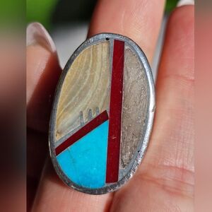 Multi Inlay Sterling Ring